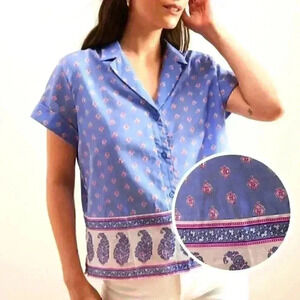 Banana Republic Border Print Boxy Shirt